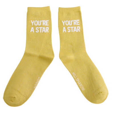 Miss Sparrow Socks Glitter Statement You’re a Star