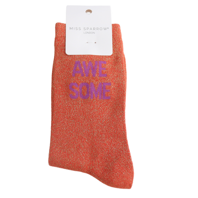 Miss Sparrow Socks Glitter Statement Awesome