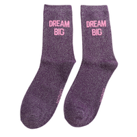 Miss Sparrow Socken Glitter Statement Dream Big
