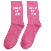 Miss Sparrow Socks Glitter Statement Proud of You