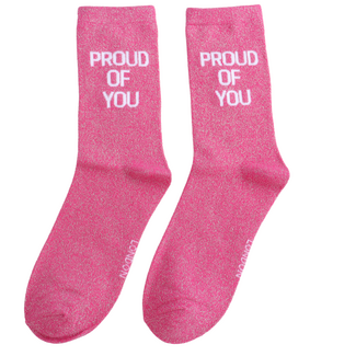 Miss Sparrow Socks Glitter Statement Proud of You