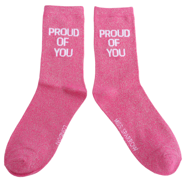 Socken Glitter Statement Proud of You