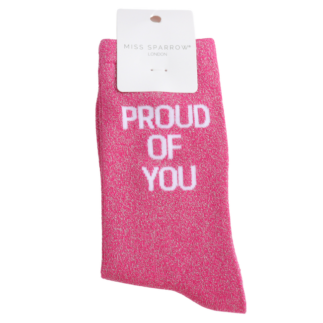 Socken Glitter Statement Proud of You