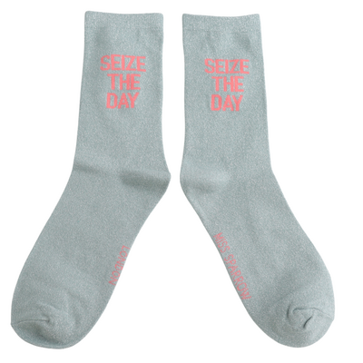 Miss Sparrow Socks Glitter Statement Seize The Day