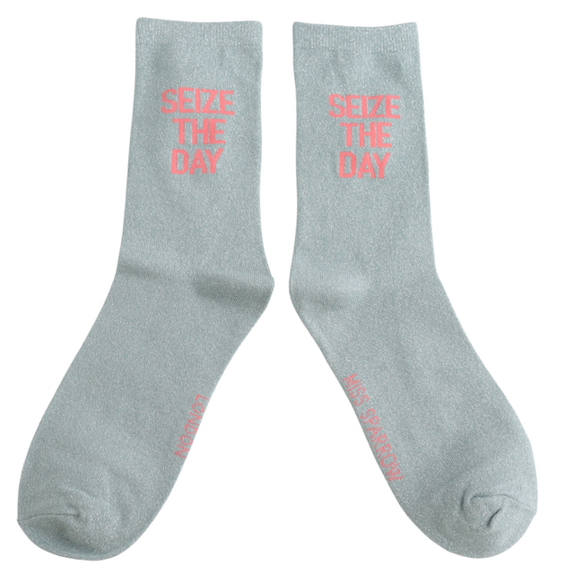 Socken Glitter Statement Seize The Day