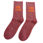 Miss Sparrow Socks Glitter Statement Wine Lover