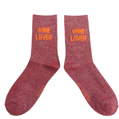 Miss Sparrow Socken Glitter Statement Wine Lover