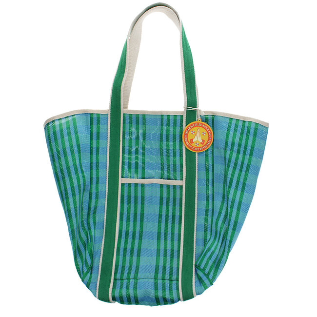 Recycled Tote Bag Woven blue/green