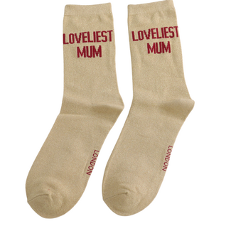 Miss Sparrow Socks Glitter Statement Loveliest Mum