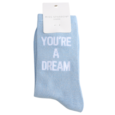 Miss Sparrow Socken Glitter Statement You're a Dream
