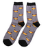 Miss Sparrow Männer-Socken Bamboo Hot Dogs grey