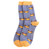 Miss Sparrow Socken Bamboo Hot Dogs denim