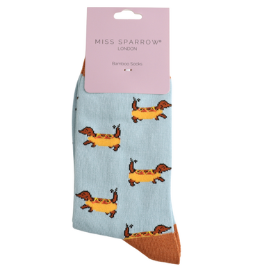 Miss Sparrow Socks Bamboo Hot Dogs duck egg