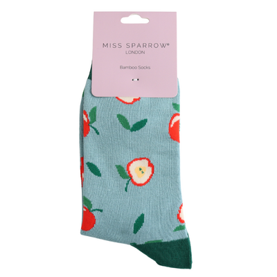 Miss Sparrow Socken Bamboo Apples duck egg