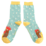 Socks Bamboo Chicken Family green