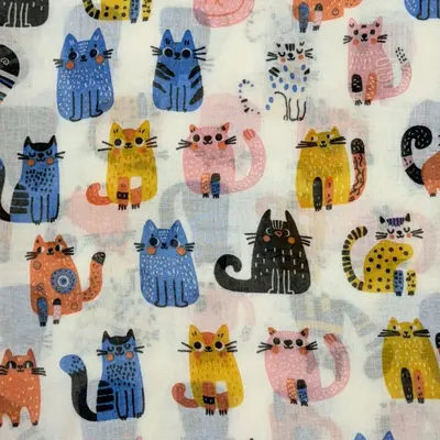 M&K Collection Scarve Cartoon Cats classic