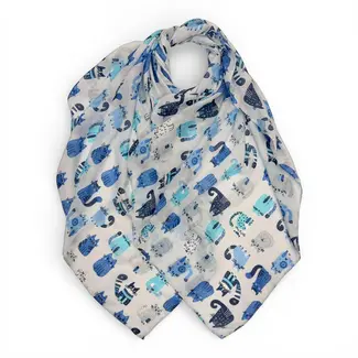 M&K Collection Schal Cattoon blue