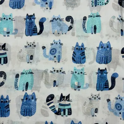 M&K Collection Schal Cattoon blue