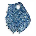 M&K Collection Schal Flower Field Tassels blue