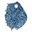 Scarve Flower Field Tassels blue