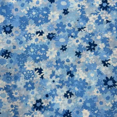 M&K Collection Schal Flower Field Tassels blue