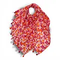M&K Collection Scarve Flower Field Tassels red