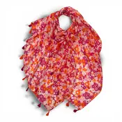 M&K Collection Scarve Flower Field Tassels red