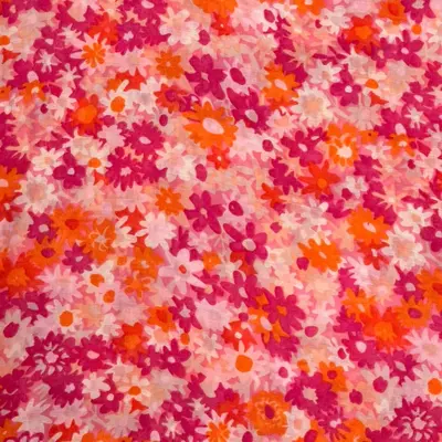 M&K Collection Scarve Flower Field Tassels red