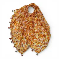 M&K Collection Schal Flower Field Tassels yellow