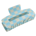 Red Cuckoo Hair Claw Clip Blue Checks