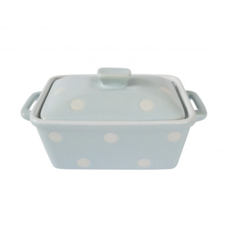 Isabelle Rose Butter Dish Dots blue/white