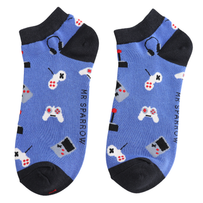 Miss Sparrow Trainer Mens Socks Bamboo Gaming royal