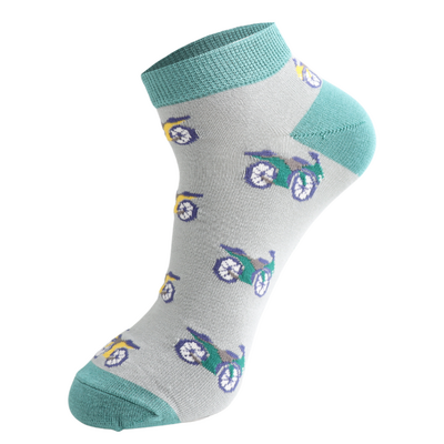 Miss Sparrow Trainer Männer-Socken Bamboo Motorbikes silver