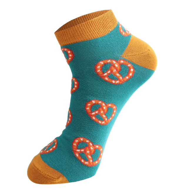 Trainer Mens Socks Bamboo Pretzels teal