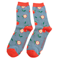 Miss Sparrow Mens Socks Bamboo Apples denim