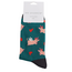 Mens Socks Bamboo Pigs & Hearts teal