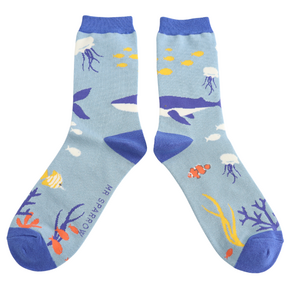 Miss Sparrow Mens Socks Bamboo Underwater blue