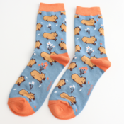 Miss Sparrow Socken Bamboo Cute Capybara denim