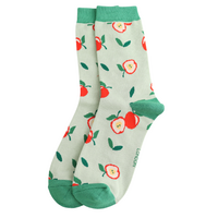 Miss Sparrow Socks Bamboo Apples green