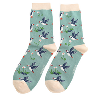 Miss Sparrow Socks Bamboo Cool Puffins green