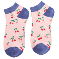 Miss Sparrow Trainer Socken Bamboo Mini Cherries pink