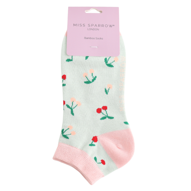 Trainer Socks Bamboo Mini Cherries mint