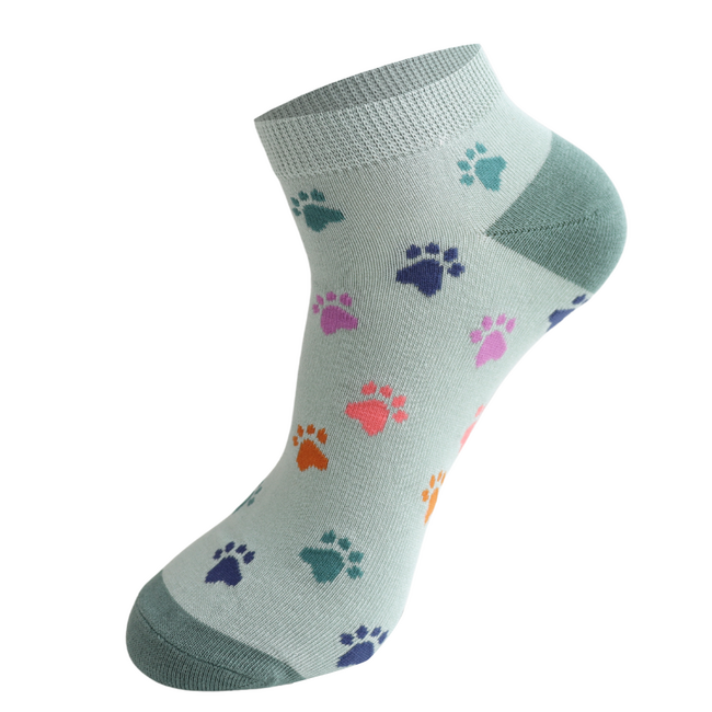Trainer Socken Bamboo Multi Paw Prints duck egg