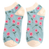 Miss Sparrow Trainer Socks Bamboo Petite Flowers duck egg