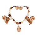 Sindibaba Stroller chain with rattle Squirrel brown (Bio-Baumwolle)