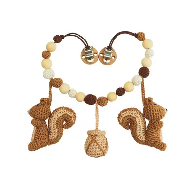 Sindibaba Wagenkette mit Rassel Squirrel brown (Bio-Baumwolle)