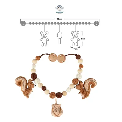 Sindibaba Wagenkette mit Rassel Squirrel brown (Bio-Baumwolle)
