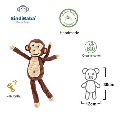 Sindibaba Kuscheltier Monkey brown (Bio-Baumwolle)