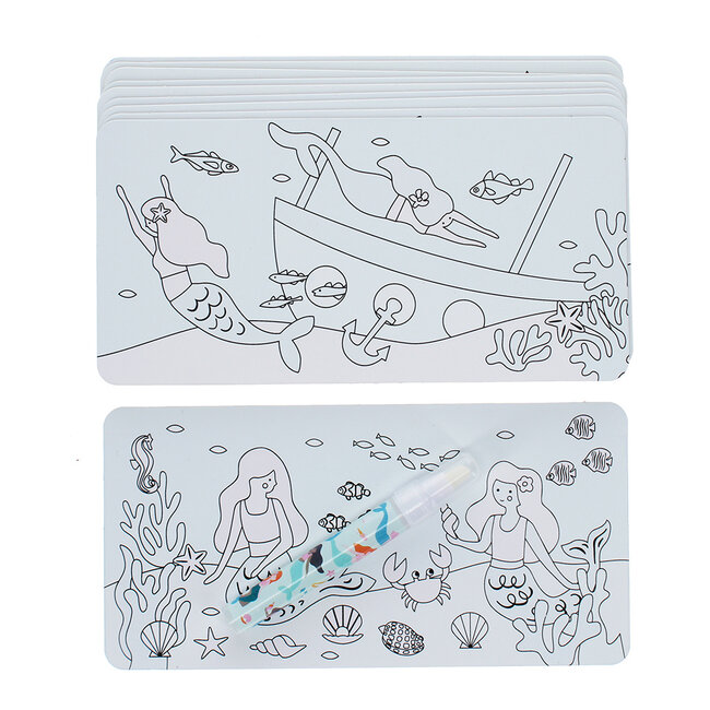 Magic water colouring cards  Mermaid