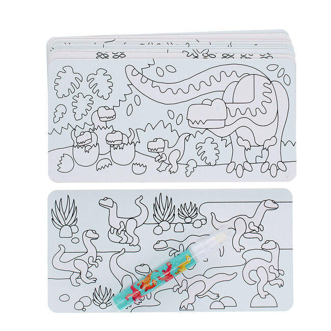 Magische Wasser-Ausmalkarten Baby Dinos